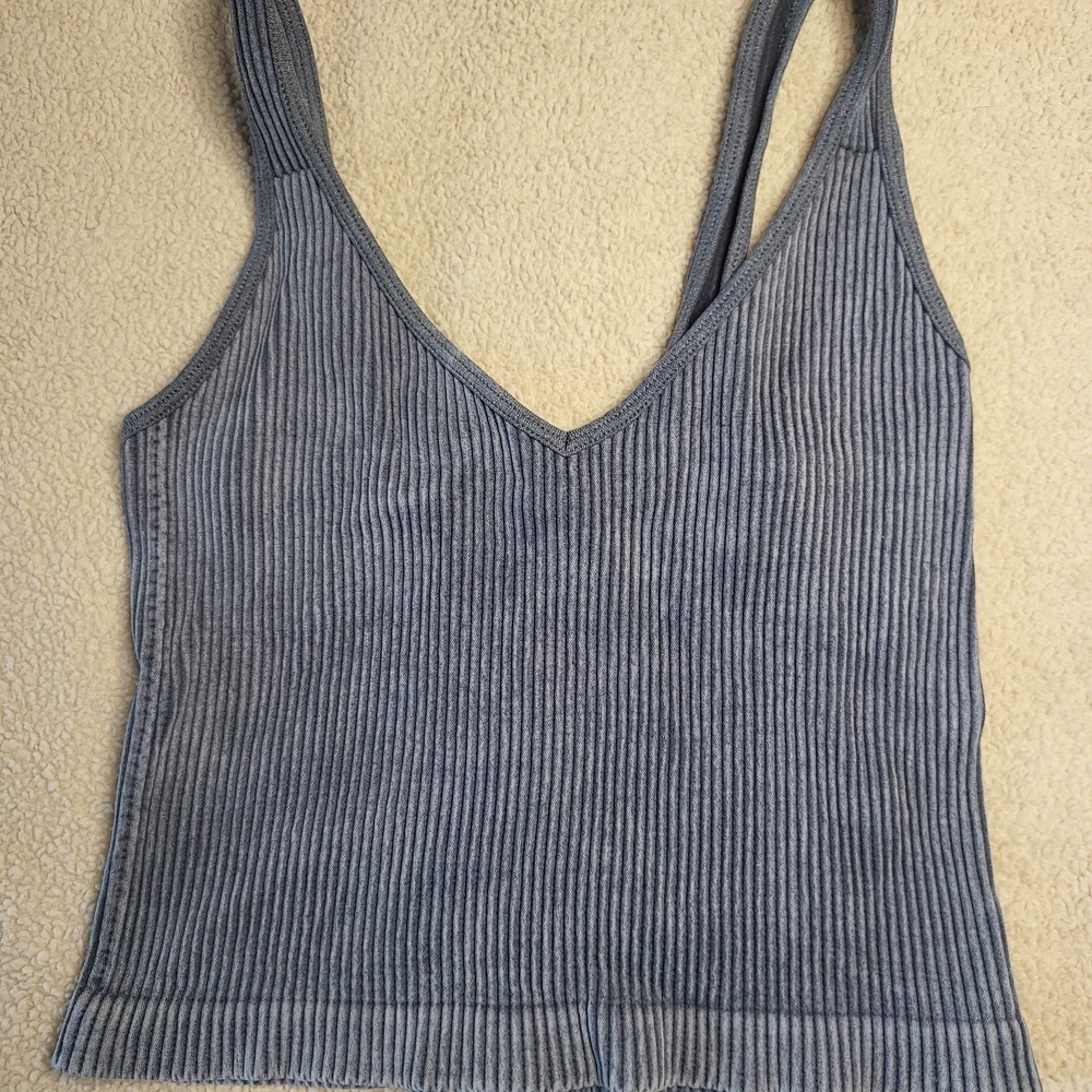 Charcoal Ribbed Women's Tank Top